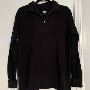 Lands' End Black Women's Cowl Neck Sweater